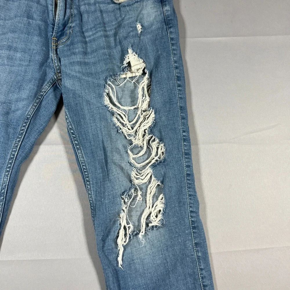 Hollister Skinny Fit Jeans Womens 31x32 Blue Denim Advanced Stretch Distressed